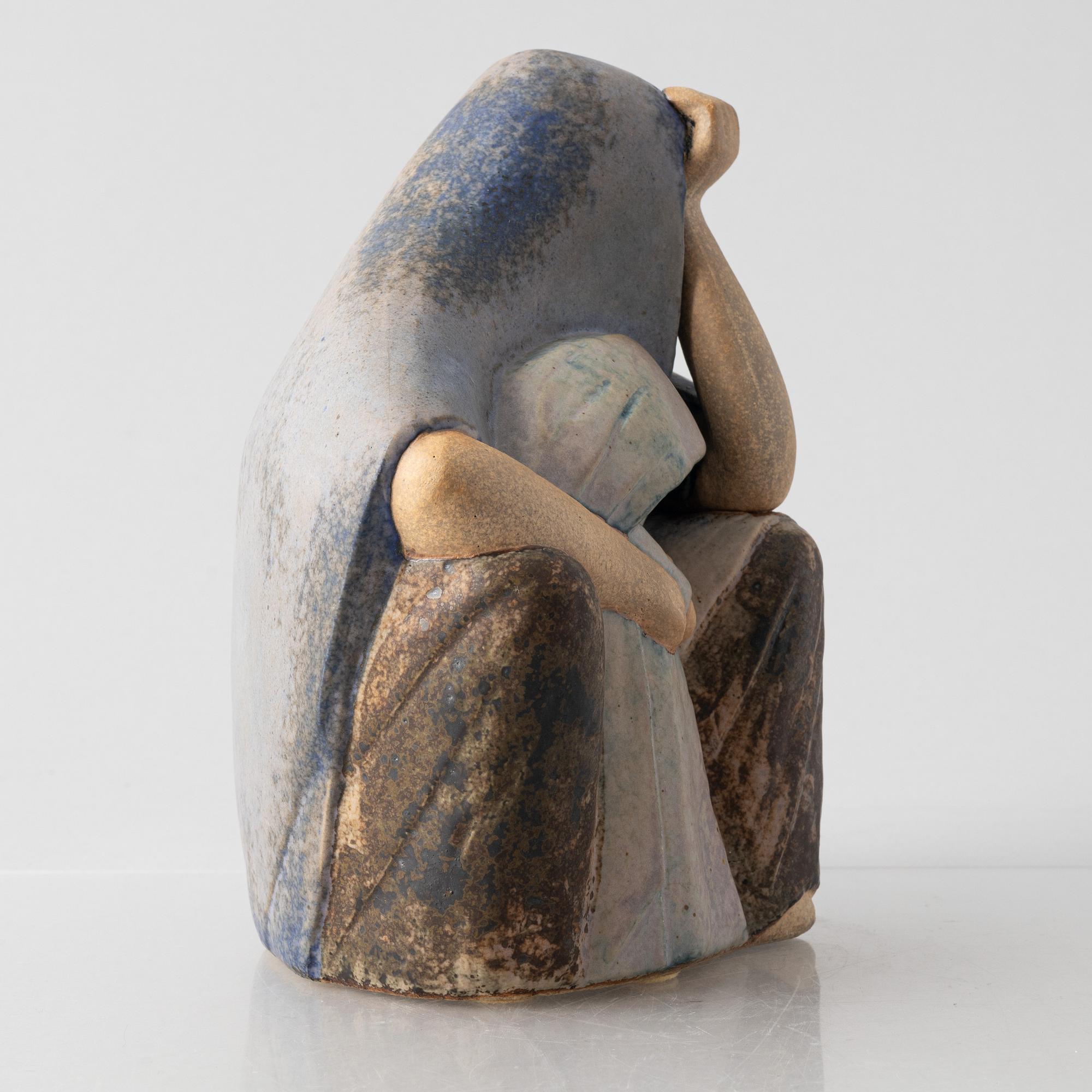 Lisa Larson, figuriner, 2 st, stengods, bl.a. "Arabkvinna", Gustavsbergs studio.