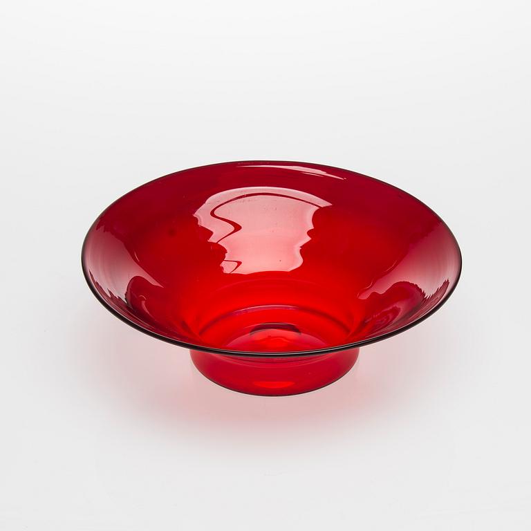 SKÅL, glas, signerad S. Hopea Nuutajärvi Notsjö -63.