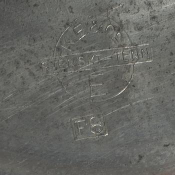 Art Déco, A Swedish pewter table lamp, K.E. & Co, Eskilstuna 1932.