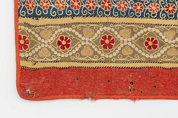 A Rasht embroided textile, North Persia, around the year 1900, c 157 x 115 cm.