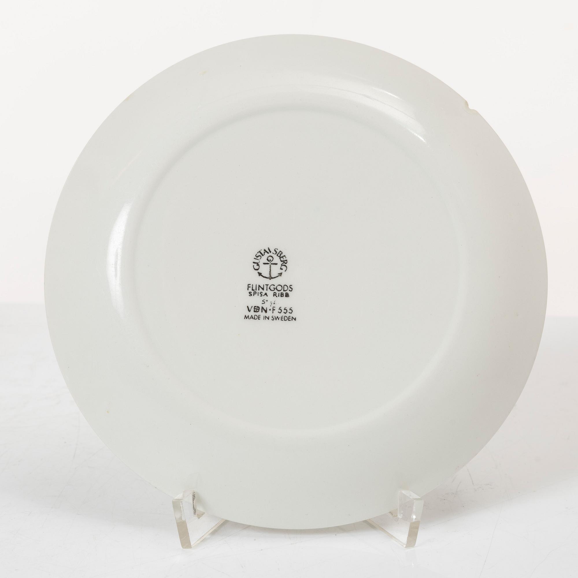 Stig Lindberg, 18 'Spisa Ribb' service pieces, Gustavsberg.