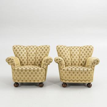 Fåtöljer, ett par, Swedish Modern, 1940-tal.
