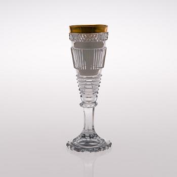 CHAMPAGNEGLAS, Alexander I, kejserliga glasfabriken St. Petersburg, circa 1814.