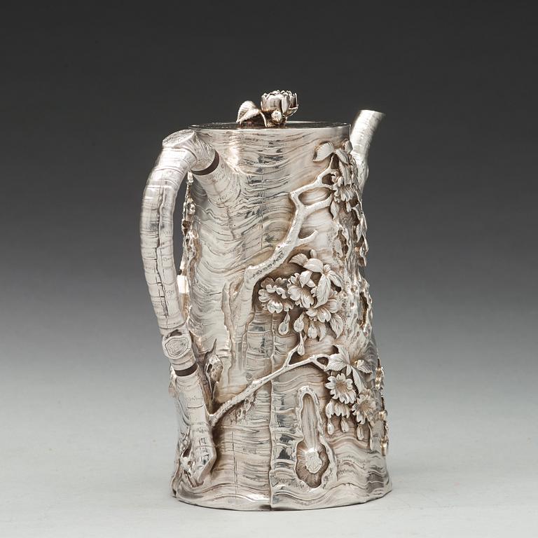 KAFFEKANNA, silver. Japan, tidigt 1900-tal.