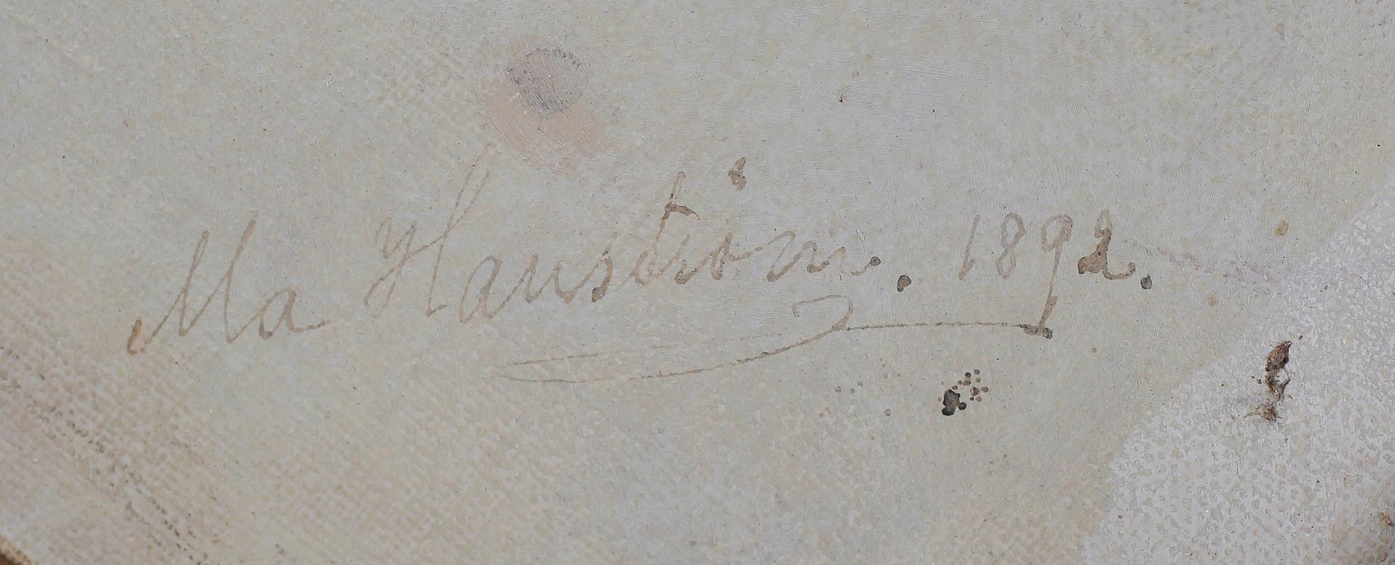 MATILDA (MA) HANSTRÖM, olja på duk, signerad och daterad 1892.