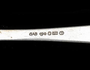 BESTICKSERVIS, 103 delar, silver, "Rosenholm", GAB, Stockholm 1900-talets mitt. Tot vikt ca 4300 g.