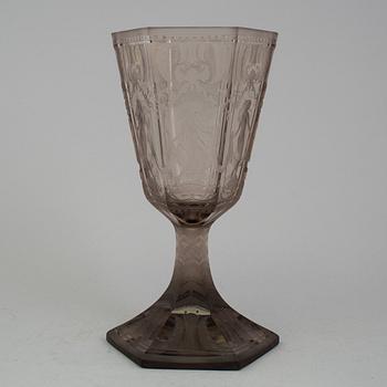 A glass goblet, Simon Gate, Orrefors 1925, named "Six Graces".