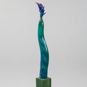 KJELL ENGMAN, a unique sand cast glass sculpture, Kosta Boda, Sweden.