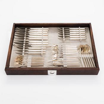 Tapio Wirkkala, A 98-piece set of 'Marski' sterling silver cutlery, Kultakeskus, Hämeenlinna 1988. Original cutlery box.