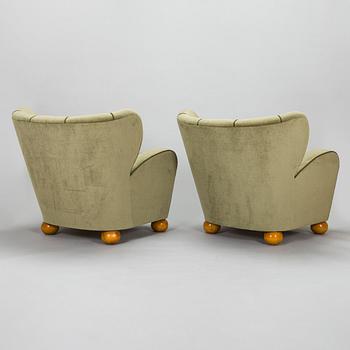 Märta Blomstedt, fåtöljer, ett par "Aulanko". Formgiven 1939.