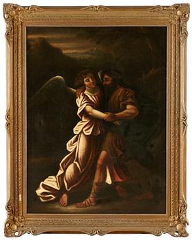 278. Bartolomeo Schedoni Hans efterföljd, Jacobs kamp med ängeln vid Peniel (4 Mosebok 32:22 ff).