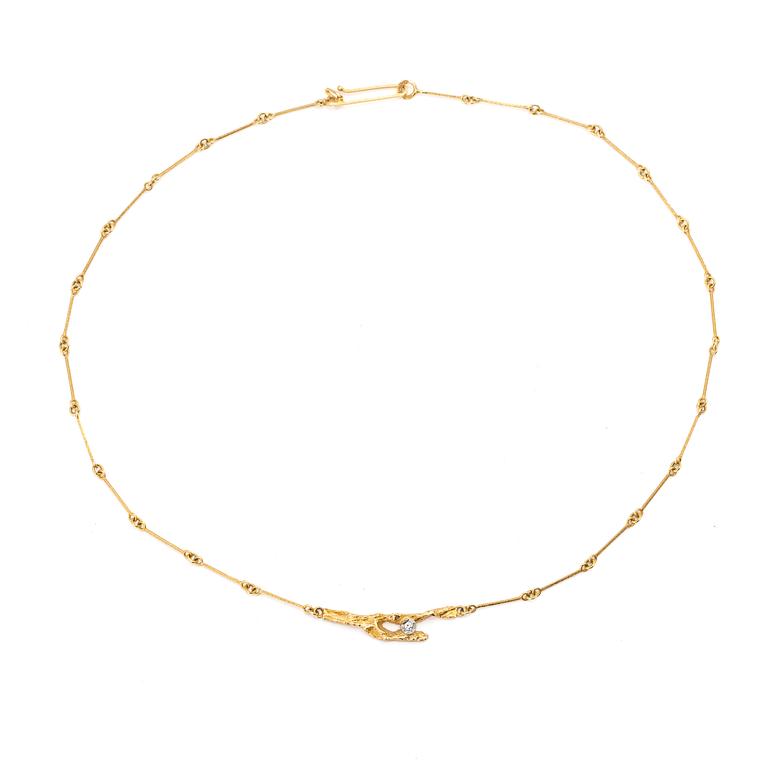 Björn Weckström, Necklace, "Diamond Bud", 18K gold, diamond, Lapponia.