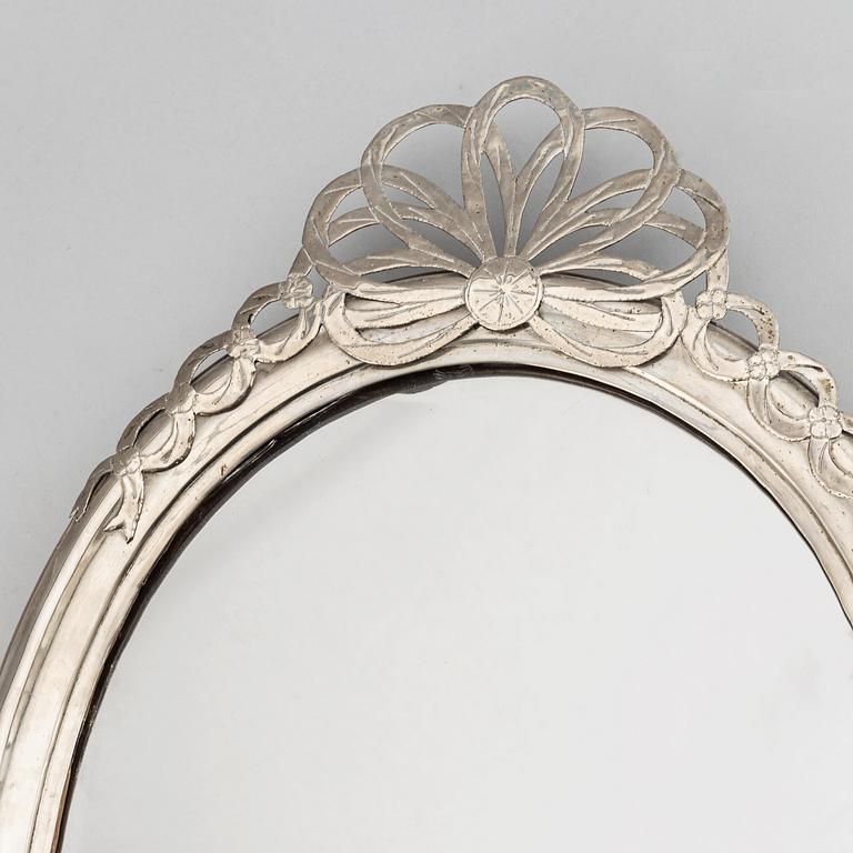 A Russian possibly 18th century silver mirror.