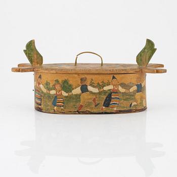 A Swedish painted box with cover, early 20th Century.