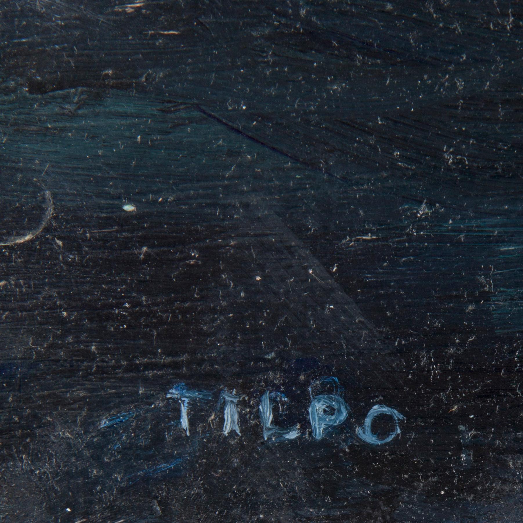 FRULS TILPO, olja på pannå, signerad Tilpo. Även signerad Tilpo och daterad 2009 a tergo.