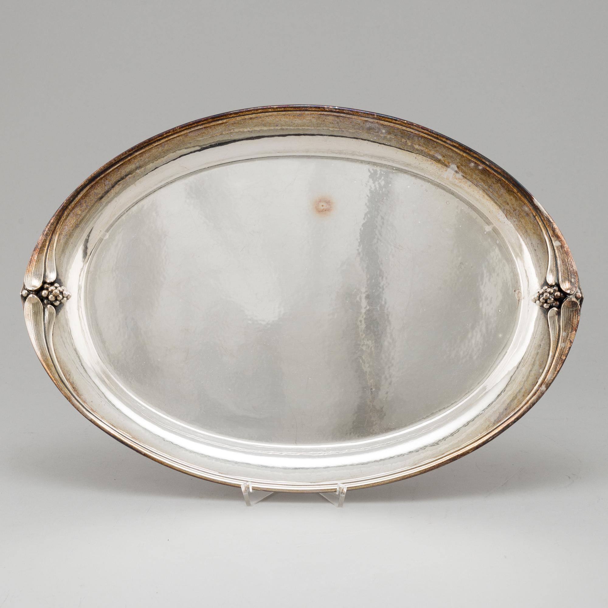 SVEND TOXVAERD, a sterling silver tray, Denmark.
