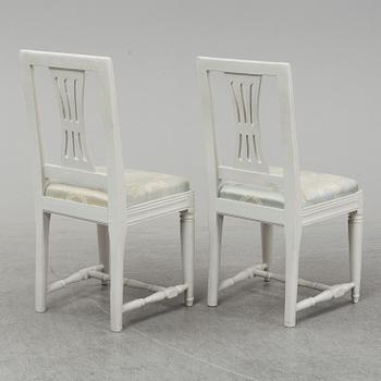 A pair of Gustavian chairs, late 18th century.