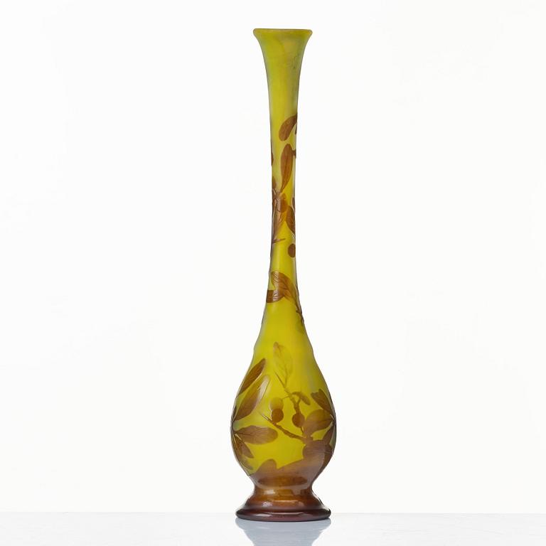 Emile Gallé, an Art Nouveau cameo glass vase, Nancy, France.