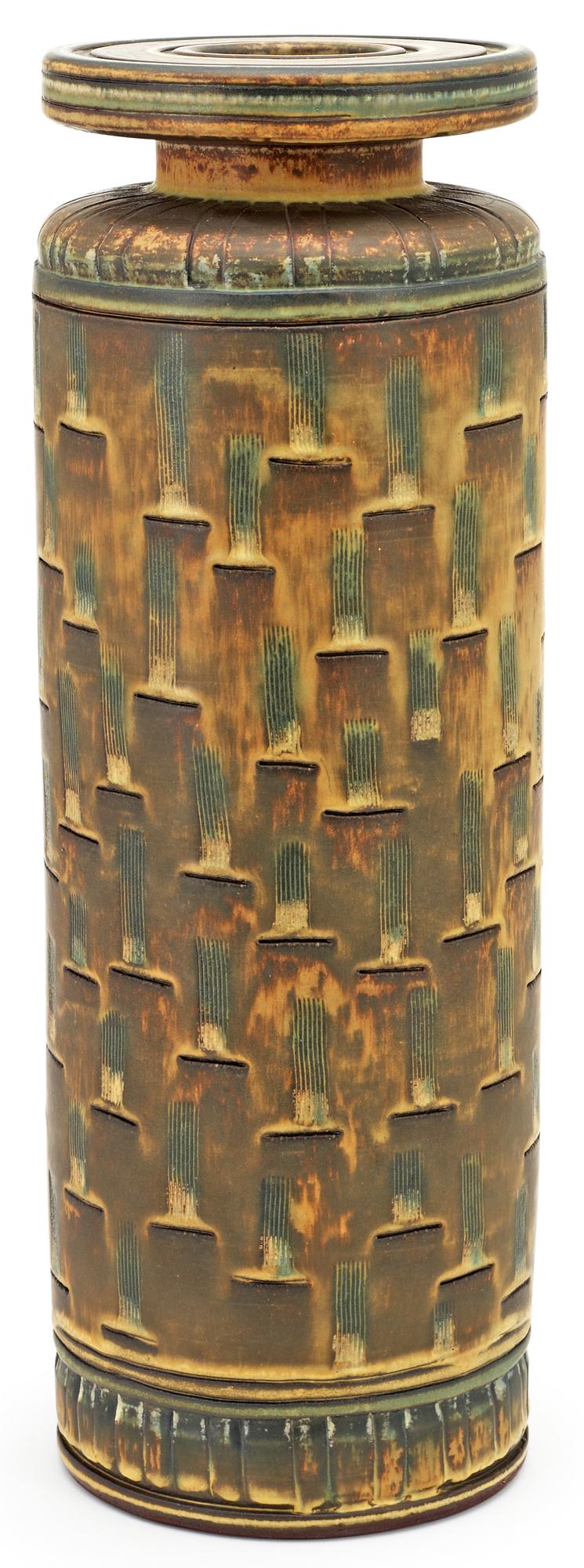 A Wilhelm Kåge 'Farsta' stoneware jar, Gustavsberg studio 1959.