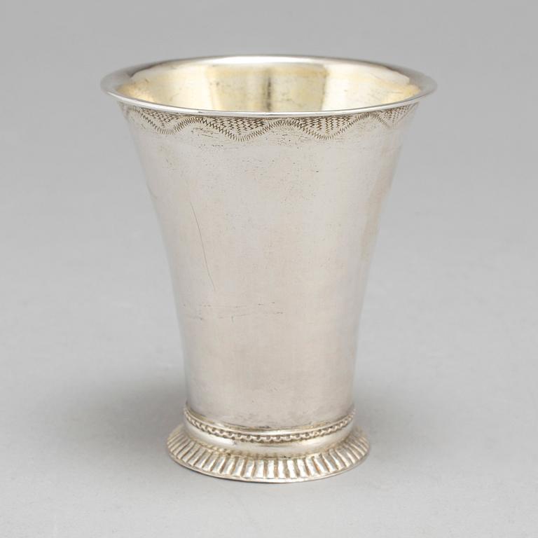 A swedish silver beaker, Arvid Floberg, Stockholm 1763.