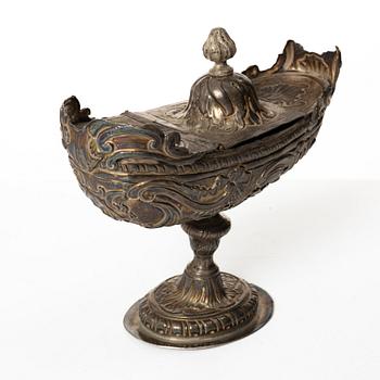 Incense burner, silver, 19th century, possibly Italy.