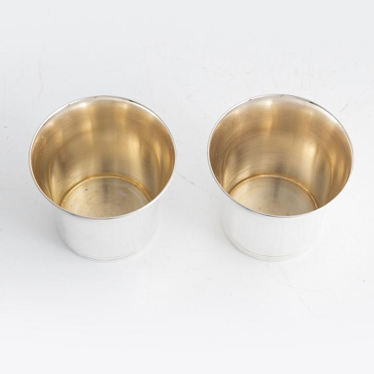 Bägarer, 8 st, silver, K.Torndals Juvelerare Ab, Stockholm, 1949.