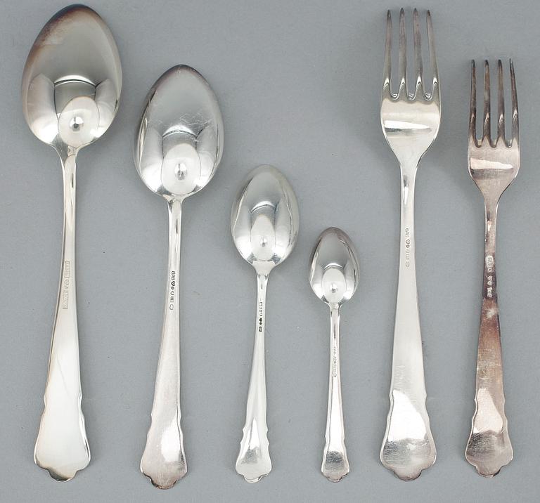 BESTICKSERVISDELAR, 72 delar, GAB, Stockholm, bl.a. 1948. Vikt ca 2435 gram.