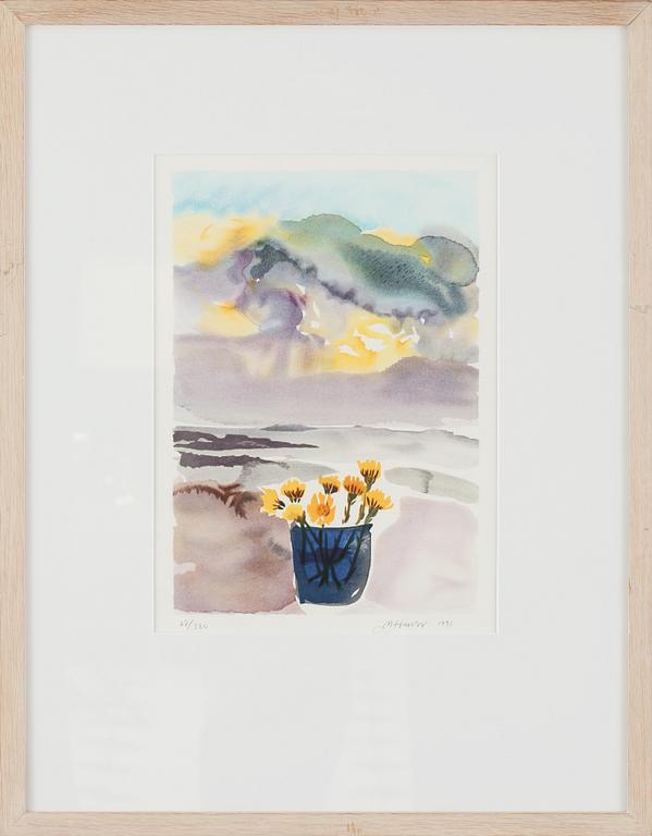 MONA HUSS WALLIN, litografi, signerad, numrerad 67/380 och daterad 1991.