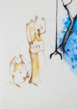 Astrid Svangren, akryl på ritfilm, signerad och daterad -04.