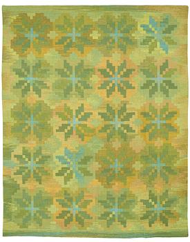 689. CARPET. Flat weave (rölakan). 331,5 x 262,5 cm. Signed B. Sweden around 1960.