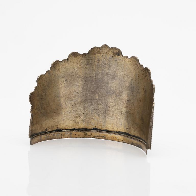 Bridal crown, possibly, silver and enamel, Russia, early 20th century.
