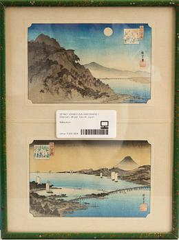 ICHIRYUSAI HIROSHIGE I, tillskriven, ett par, träsnitt, Japan.