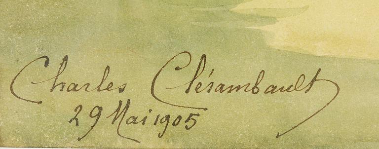 CHARLES CLERAMBAULT, akvarell, sign och dat 1905.