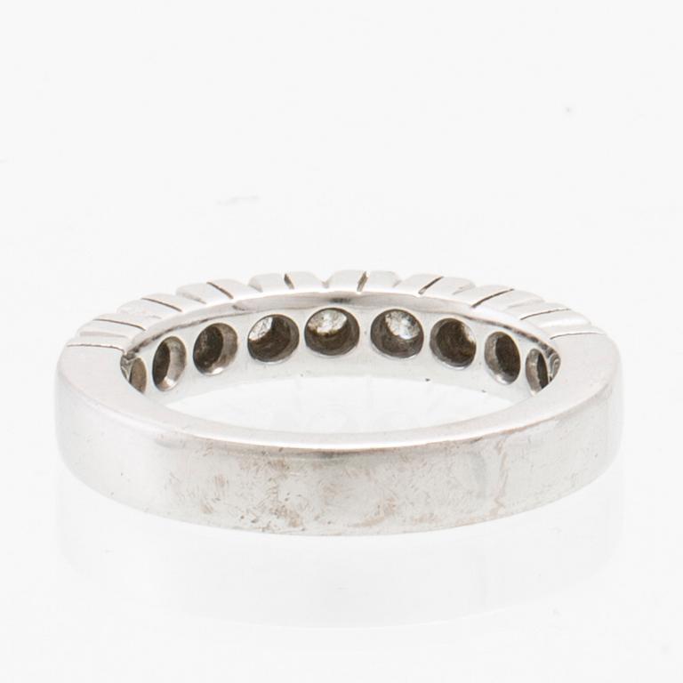 Half-eternity ring in 18K white gold with round brilliant-cut diamonds, Art Metall Helsingborg.