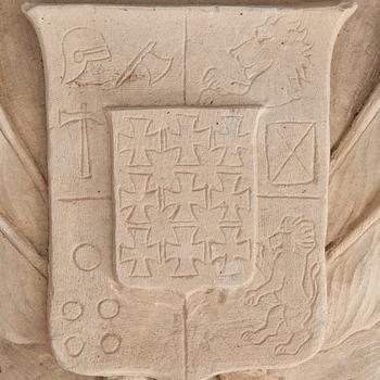 VÄGGRELIEF, kalksten, 1900-tal.