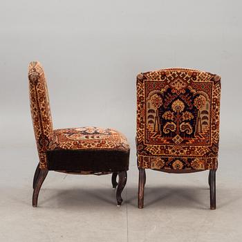 FÅTÖLJER, ett par, oskarianska, 1800-tal.