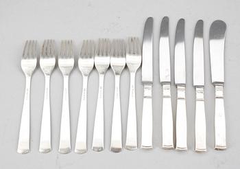 BESTICK, 12 st, silver, "Rosenholm", GAB, Stockholm 1952-1954. Tot vikt ca 298g.