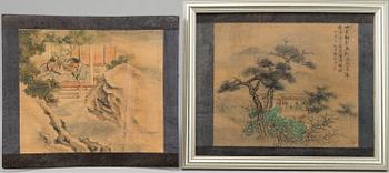 UNIDENTIFIED ARTIST, two paintings, ink and colour on silk. Qing dynasty, presumably 1897.