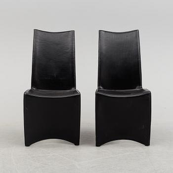 A Philippe Starck 'J Serie Lang' black leather and cast aluminium lounge chair, by Aleph, Italy.