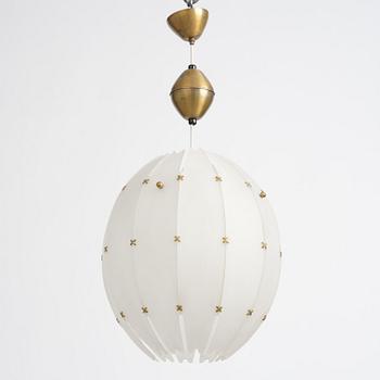 Hans Bergström, taklampa, modell "57", Swedish Modern, ateljé Lyktan, Åhus, 1950-tal.