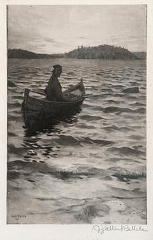 444. Akseli Gallen-Kallela, ARRIVAL ON THE SHORE.