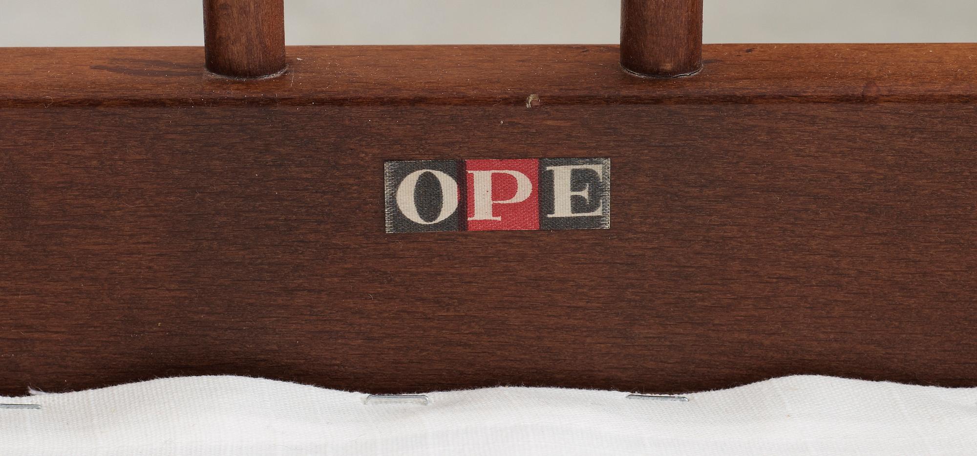 FÅTÖLJER, ett par, "Skrindan", Kerstin Hörlin-Holmquist, OPE Möbler, 1900-talets andra hälft.