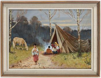 JERZY POTRZEBOWSKI , olja på duk, signerad.