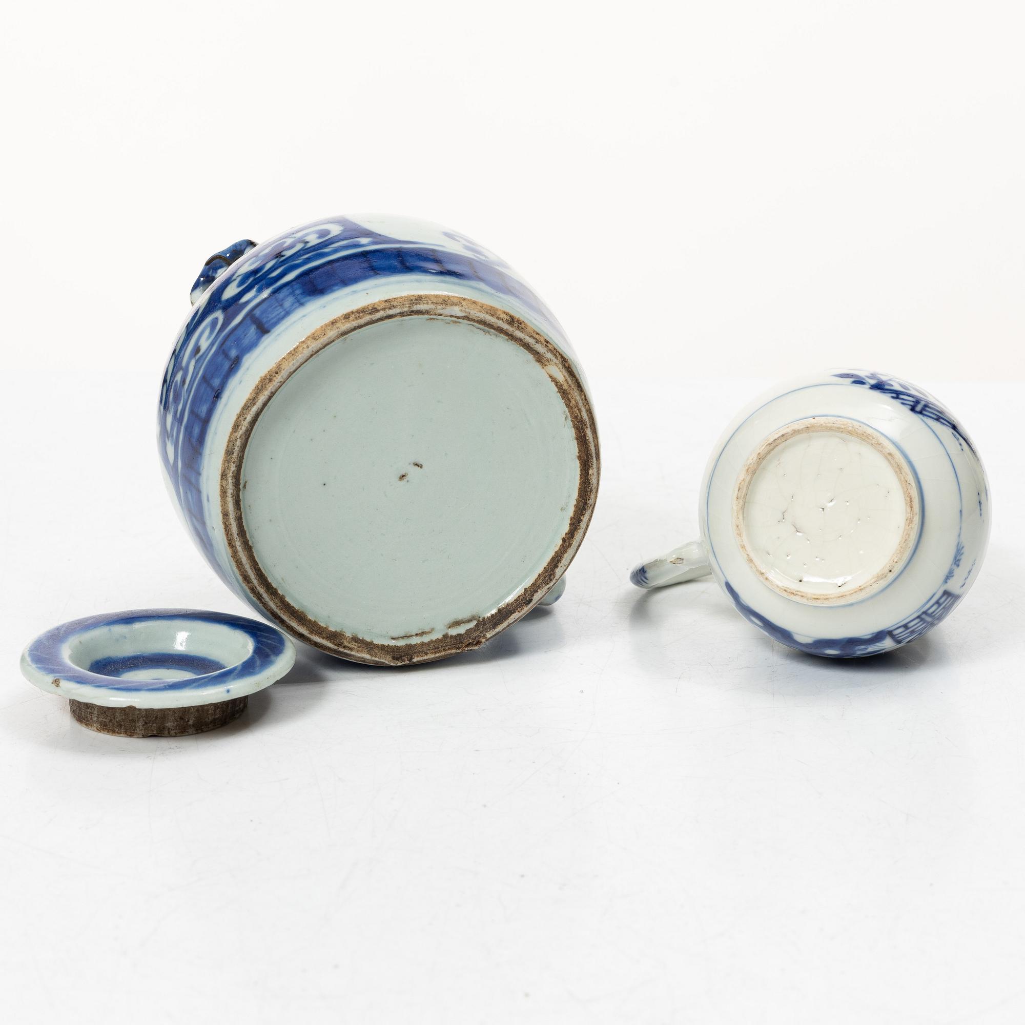 Parti porslin, 8 delar, Kina, 1600-1800-tal.
