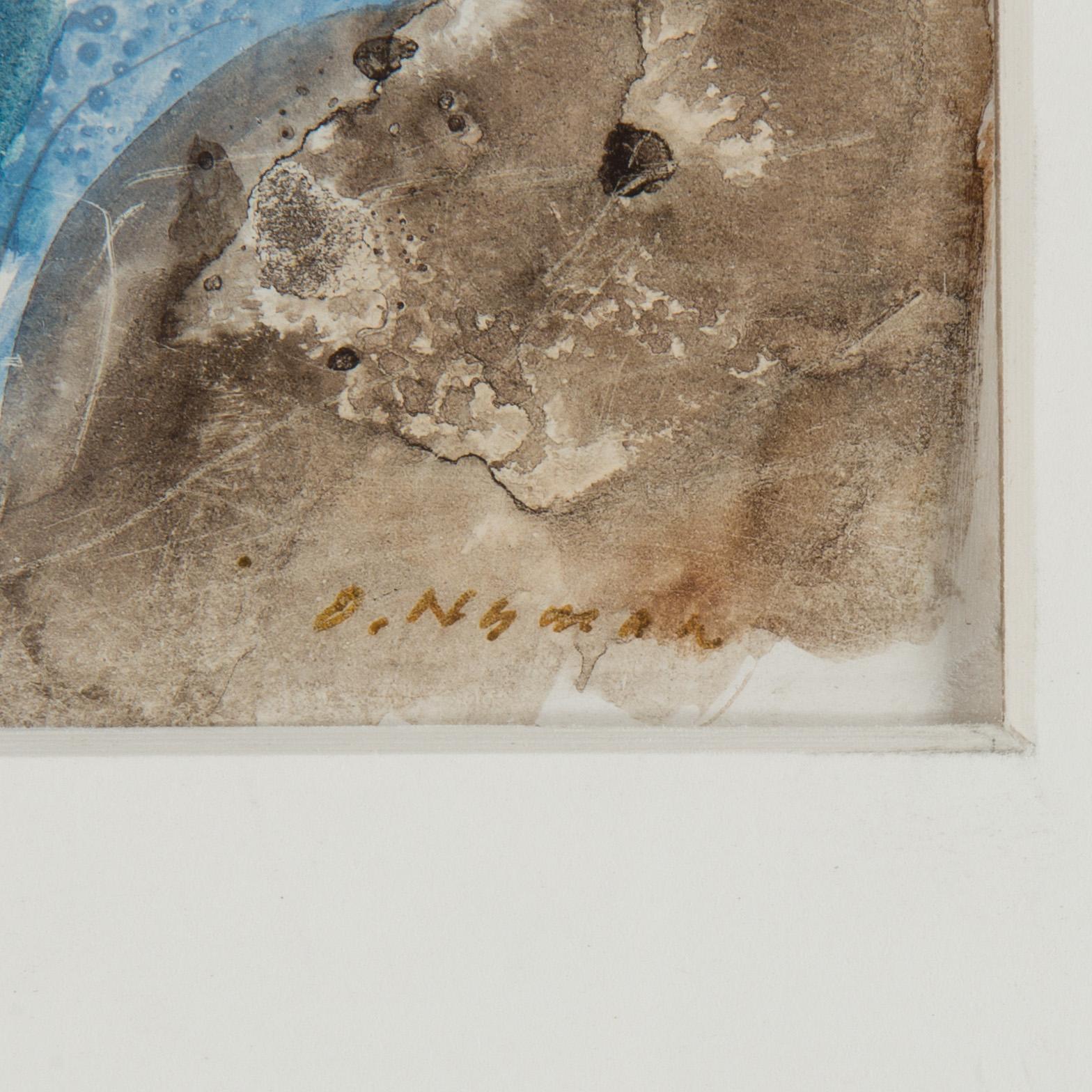 OLLE NYMAN, 3 pcs, mixed media on paper/plastic foil, signed.