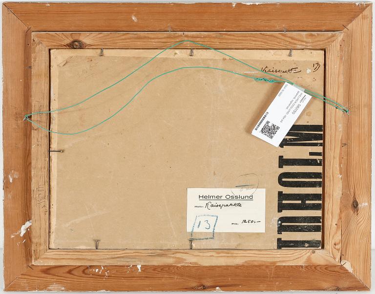 HELMER OSSLUND, olja på pannå, signerad.