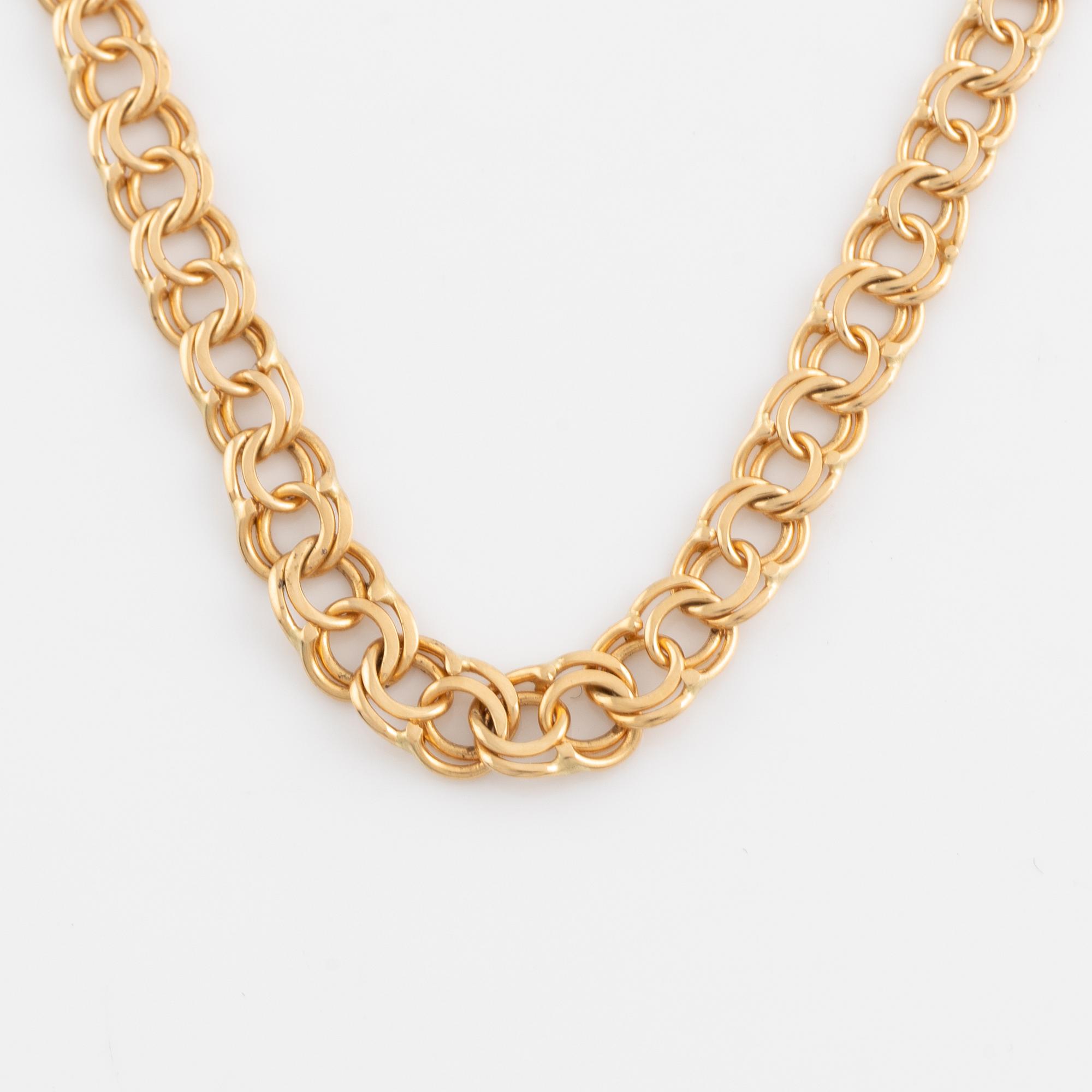18K gold necklace.