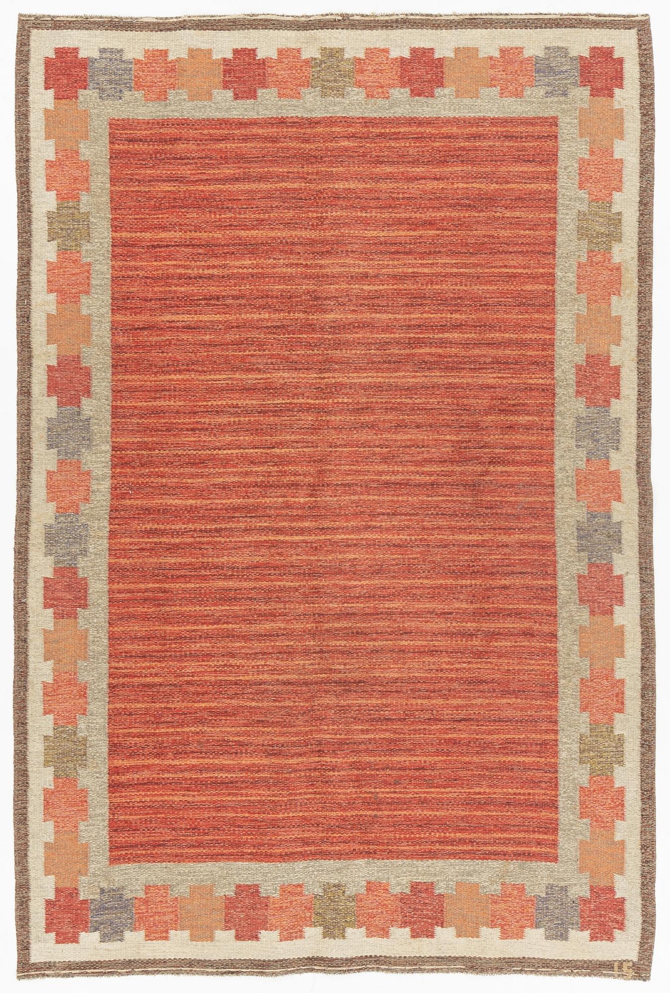 Ingegerd Silow, matta, röllakan, signerad IS, 240 x 159 cm.
