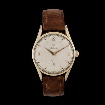 ARMBANDSUR, herr, Omega Seamaster, guld på stål, 1950/60-tal.