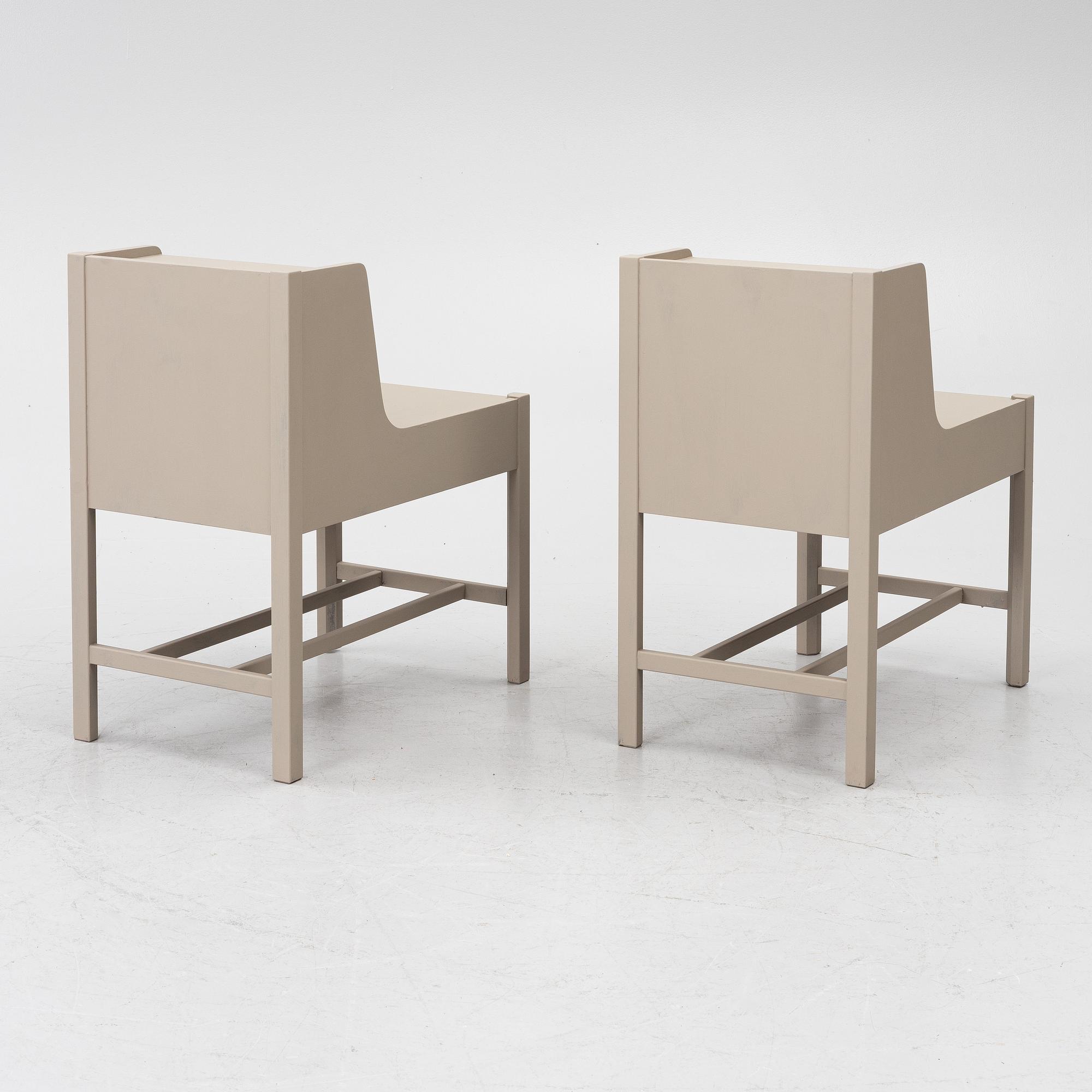Bedside tables, a pair, second half of the 20th century.